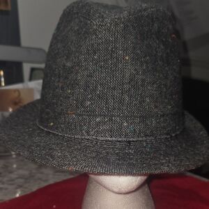 Goodfellow & Co Dark Denim Gray Tweed Fedora with Multicolor Flecks